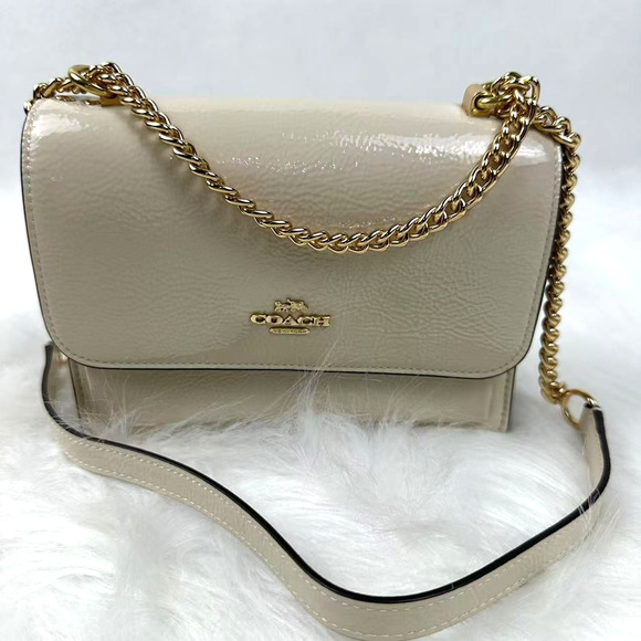 Coach Mini Klare Crossbody/Shouler Bag In Novelty Leather/Gold/Pearl CW205 NWT - Picture 1 of 10
